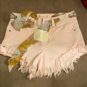 Altar’d State Pink Jean Shorts